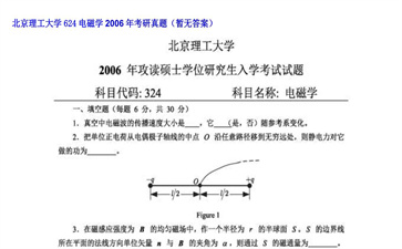 【初试】北京理工大学《624电磁学》2006年考研真题（暂无答案）