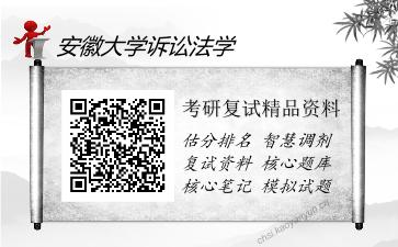 2025年安徽大学诉讼法学《F09法学综合一（经济法学、刑事诉讼法学、民事诉讼法学）》考研复试精品资料