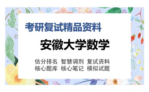 安徽大学数学考研复试精品资料