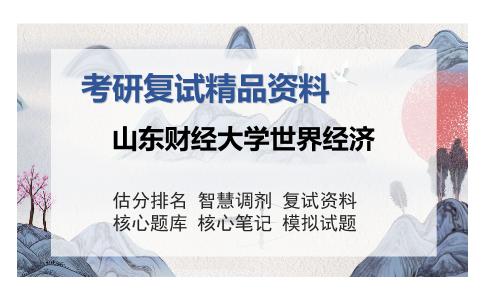 山东财经大学世界经济考研复试精品资料