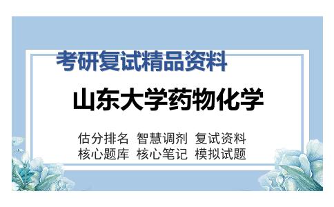 2025年山东大学药物化学《药物化学》考研复试精品资料