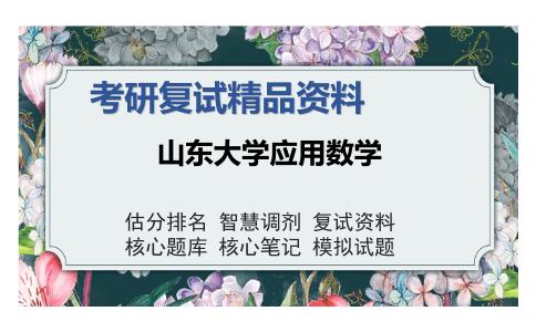 山东大学应用数学考研复试精品资料