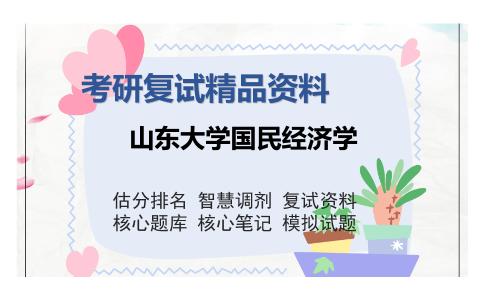 山东大学国民经济学考研复试精品资料