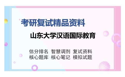 山东大学汉语国际教育考研复试精品资料