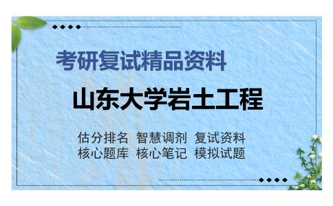 山东大学岩土工程考研复试精品资料