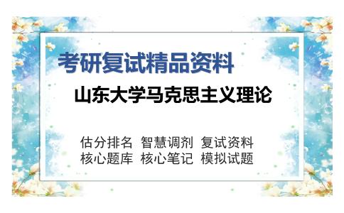 山东大学马克思主义理论考研复试精品资料