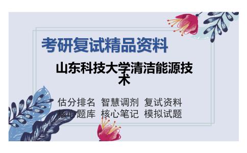 山东科技大学清洁能源技术考研复试精品资料