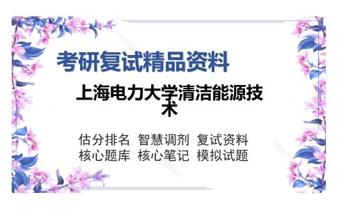 上海电力大学清洁能源技术考研复试精品资料