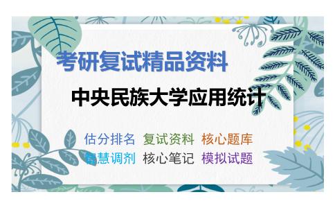 2025年中央民族大学应用统计《概率论与统计学》考研复试精品资料