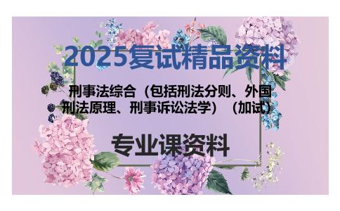 刑事法综合（包括刑法分则、外国刑法原理、刑事诉讼法学）（加试）考研复试资料