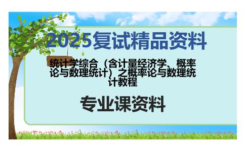 统计学综合（含计量经济学、概率论与数理统计）之概率论与数理统计教程考研复试资料