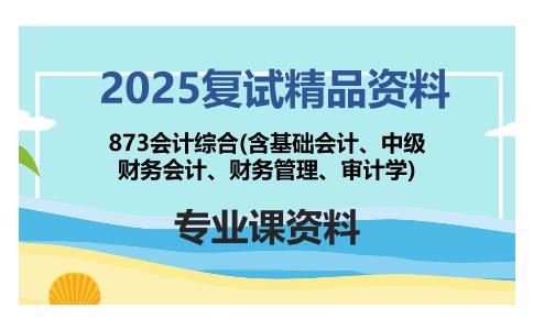 873会计综合(含基础会计、中级财务会计、财务管理、审计学)考研复试资料