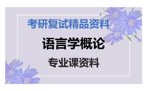 语言学概论考研复试资料