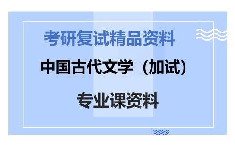 中国古代文学（加试）考研复试资料