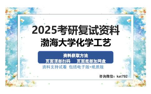 渤海大学化学工艺考研资料网盘分享